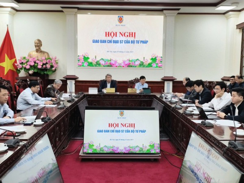 Giao ban giải ngân đầu tư công và Ban Chỉ đạo 57 Bộ Tư pháp