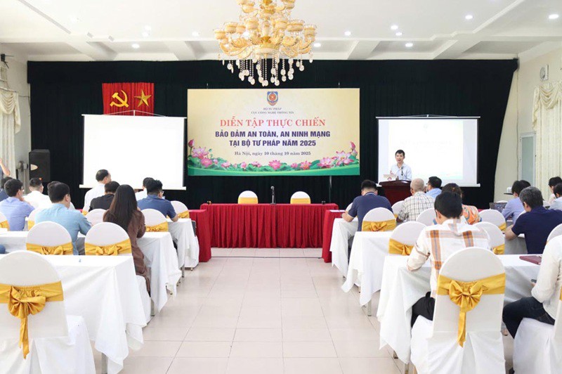 Diễn tập thực chiến bảo đảm an toàn, an ninh mạng tại Bộ Tư pháp năm 2025