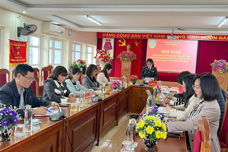 Thanh tra chuyên ngành trong lĩnh vực hộ tịch và chứng thực tại tỉnh Yên Bái