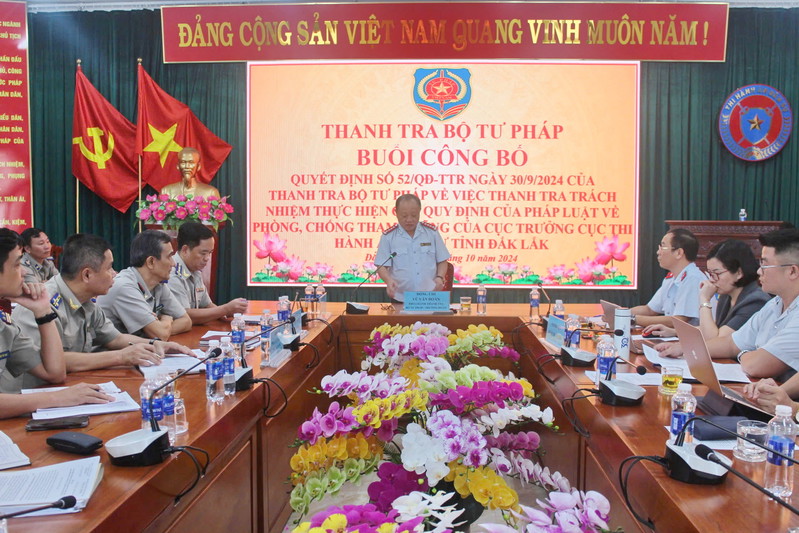 Thanh tra trách nhiệm thực hiện các quy định của pháp luật về phòng, chống tham nhũng của Cục trưởng Cục Thi hành án dân sự tỉnh Đắk Lắk